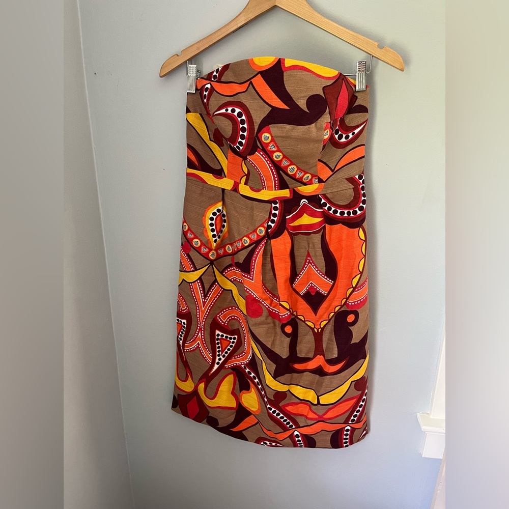 Merona Strapless Sheath Dress in Red‎ and Orange